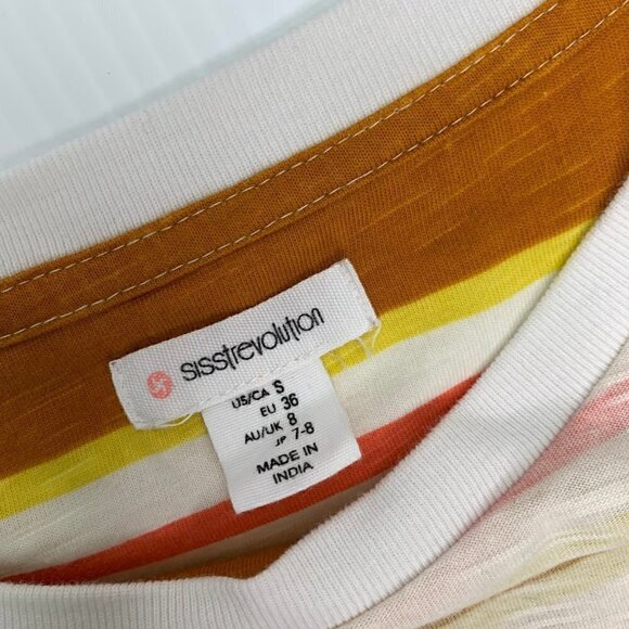 Sisstrevolution Size Small Long Sleeve T Shirt Washed Stripe Tee Repaired Flaw - Picture 2 of 9